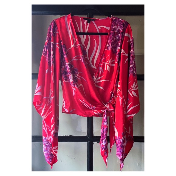 Sheri Bodell Pure Silk Bell Sleeve Blouse - Picture 1 of 5